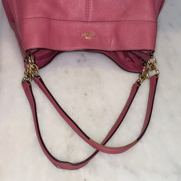 Coach Bag Purse Handbag Leather Large Lexy Pink Pebbled Shoulder Bag Pocketbook - Picture 12 of 17